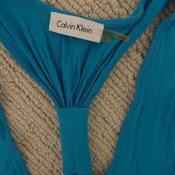 Calvin Klein Color Block Maxi Racerback Tank Dress - Picture 5 of 5